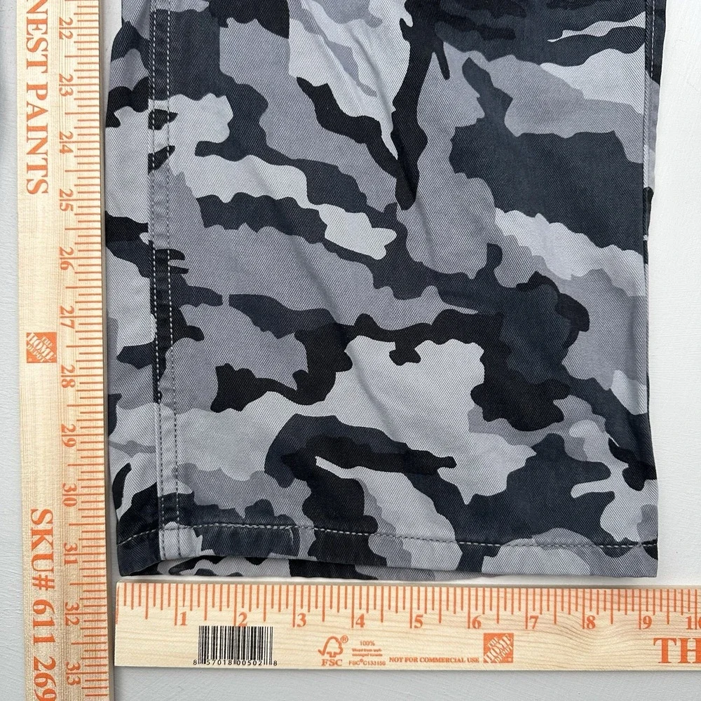Y2K Levi's Camo Cargo Pants Mens 40x32 Gray Black Straight Fit Cotton Skater